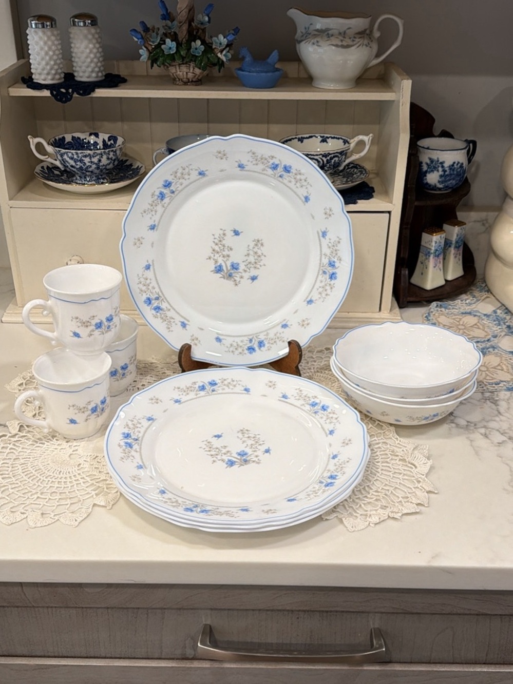Vintage Arcopal France Romantique Dinnerware Set - Elegant Home Dining